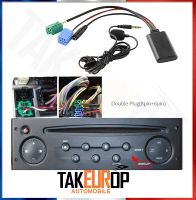 ADAPTATEUR BLUETOOTH AUXILIAIRE RENAULT AUTORADIO UPDATE LIST clio 2 3 scenic - Imagen 1 de 4