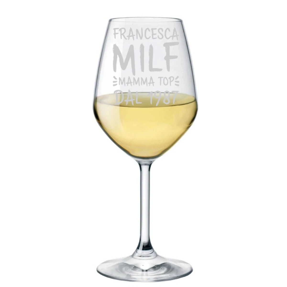 Calice Da Vino Personalizzato Con Glitter - Regalo Originale Per Compleanno Addio Al Nubilato