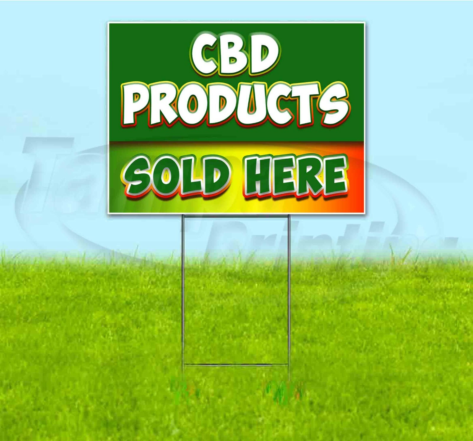 Letrero de productos de CBD vendidos aquí 18x24 yardas CON ESTACA bandido corrugado EE. UU. HUMO