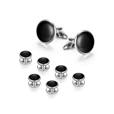 Cufflinks and Studs Set Blanks Round 4 Colors Shirt Tuxedo Buttons Packed in ...