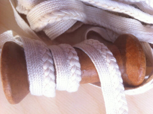 PLAITS Jacquard Braided Plait cotton rope ribbon trim -1.3cm wide, sold by yard - Picture 1 of 3