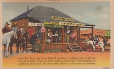 Judge Roy Bean Court House Langtry Texas Linen Vintage Post Card Wild West