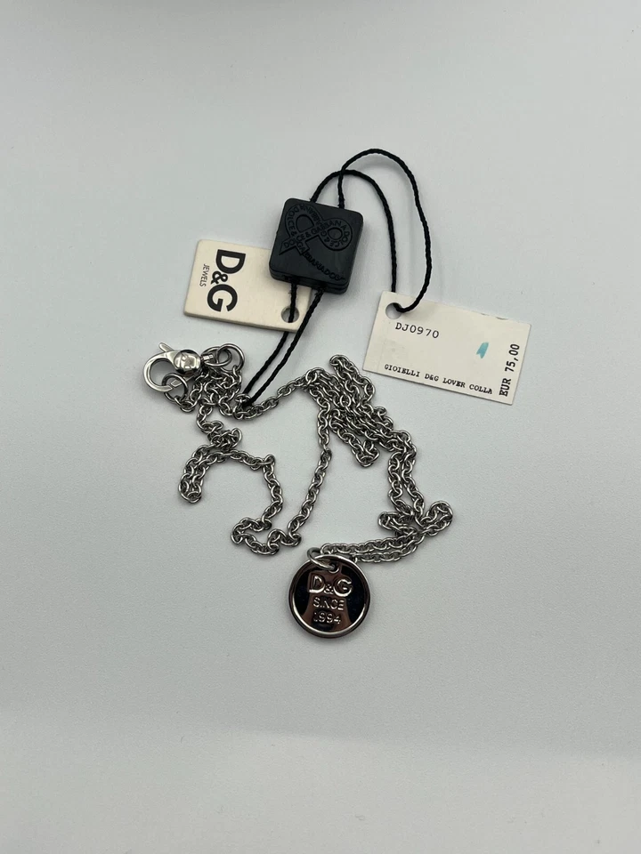 COLLANA DOLCE & GABBANA DJ0970 CON MEDAGLIETTA TONDA UNISEX  - Immagine 2 di 2