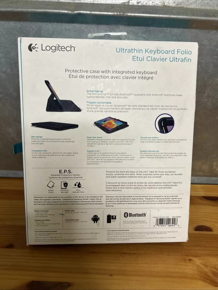 New Logitech Ultrathin Keyboard Folio for Samsung Galaxy Tab 4 10.1 (920-006386) - Image 2 of 4