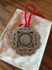 RARE University Of Iowa Hawkeyes  Metal Hanging Christmas Ornament 1997