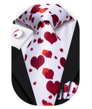 Mens Plaid Ties Classic Paisley Necktie with Handkerchief Cufflinks Set Busin...