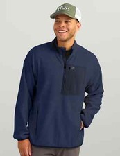 Men's Huk 3XL Coastline Fleece 1/2 Zip Navy Blue Pullover Size XXXLarge MSRP $70