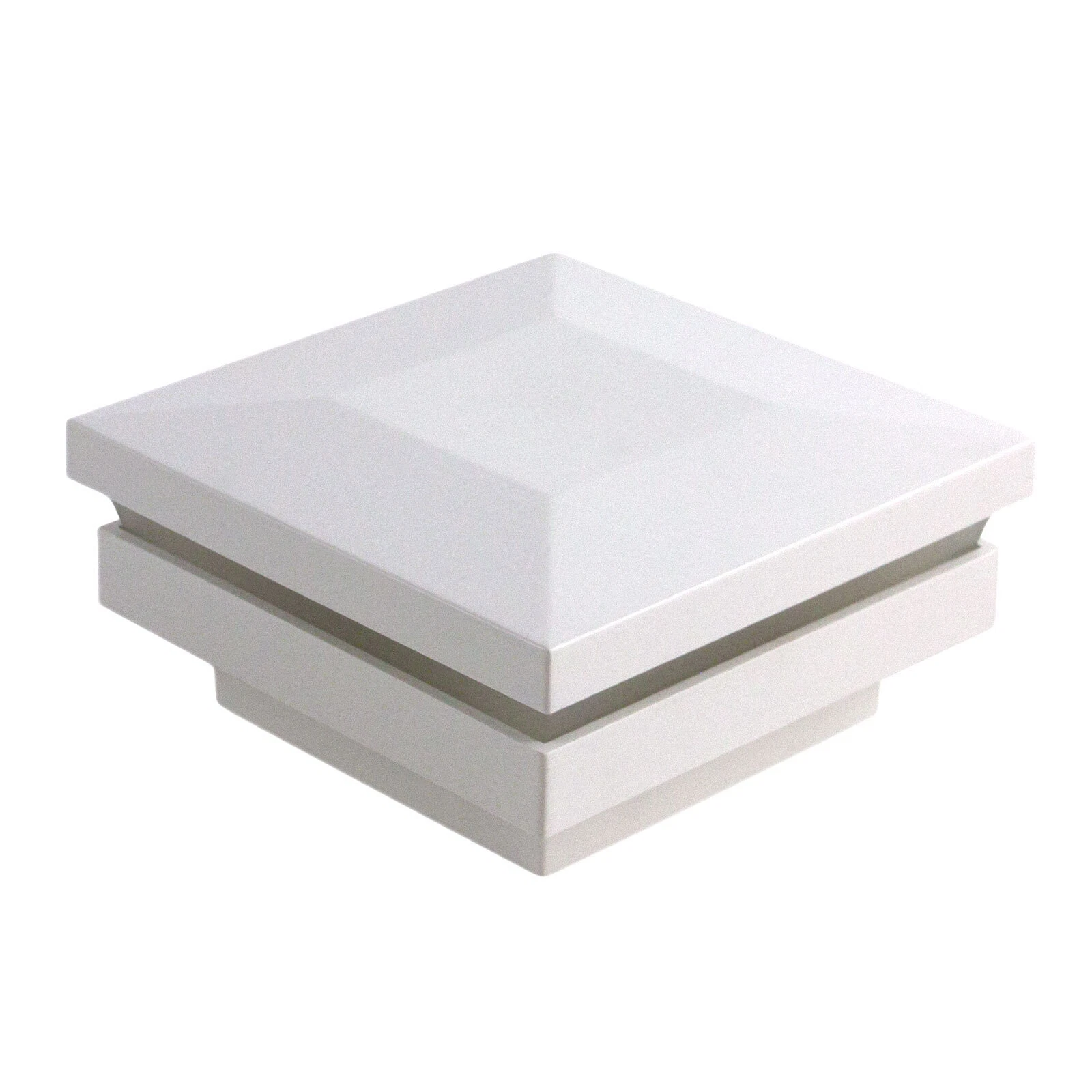 2 1/2" Sq. Ornamental Low Voltage LED Lighted Post Cap - White