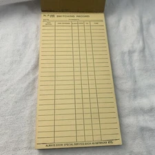 Northern Pacific Railway Switch List Note Pad Form 1628 from 1951