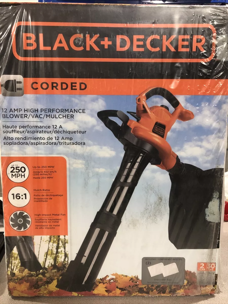 Black & Decker 12 Amp Blower/Vacuum/Mulcher BV6000(see descriptions)