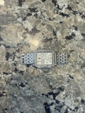 Michele Deco 33mm Diamond Silver Stainless Steel Case, Strap Women's Wristwatch