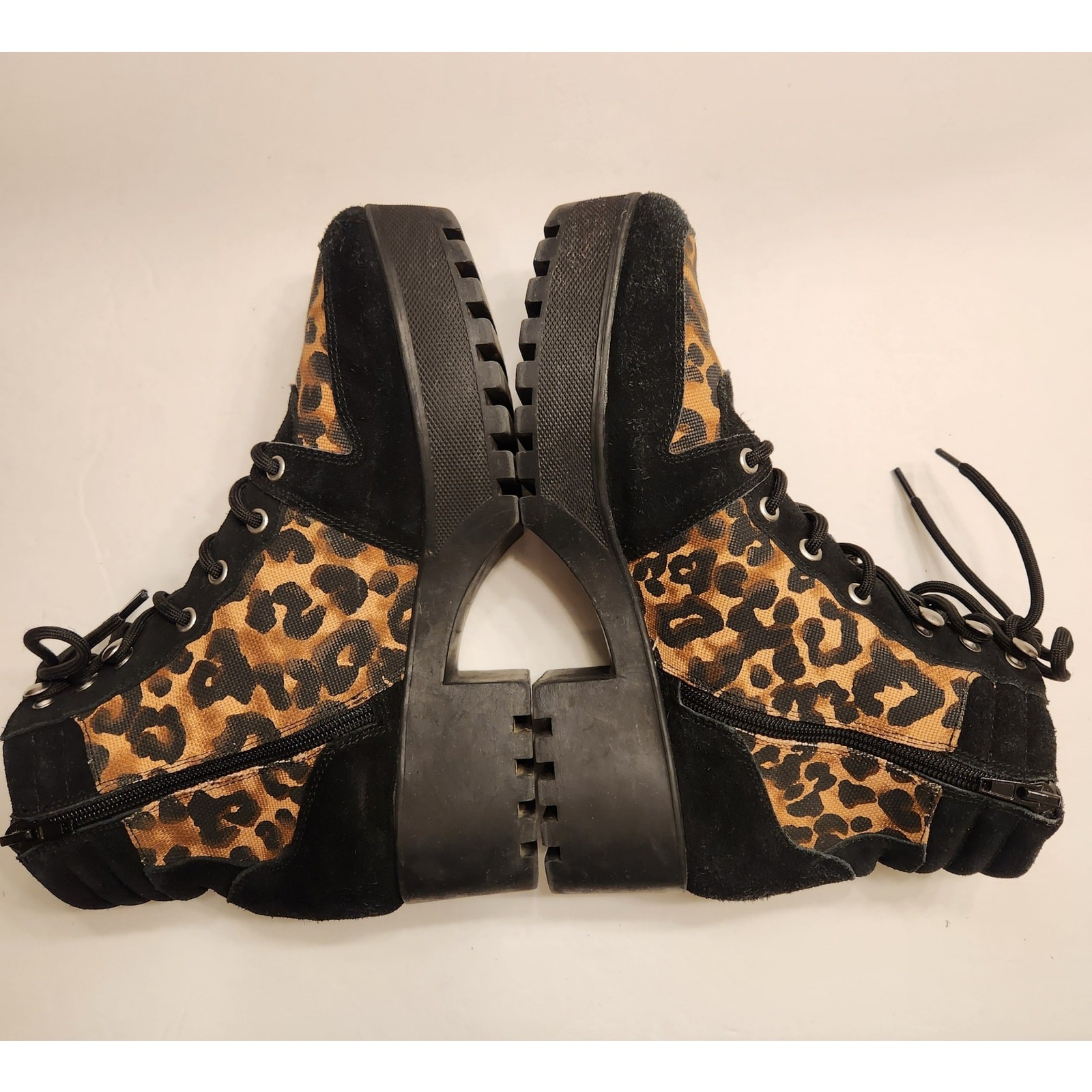 STEVE MADDEN Greater Platform Combat Boot Split Lug Sole Leopard Print Women 10M image 9