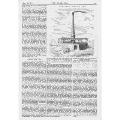 BERLIN Duebergs Backsteinofen antiker Druck 1878