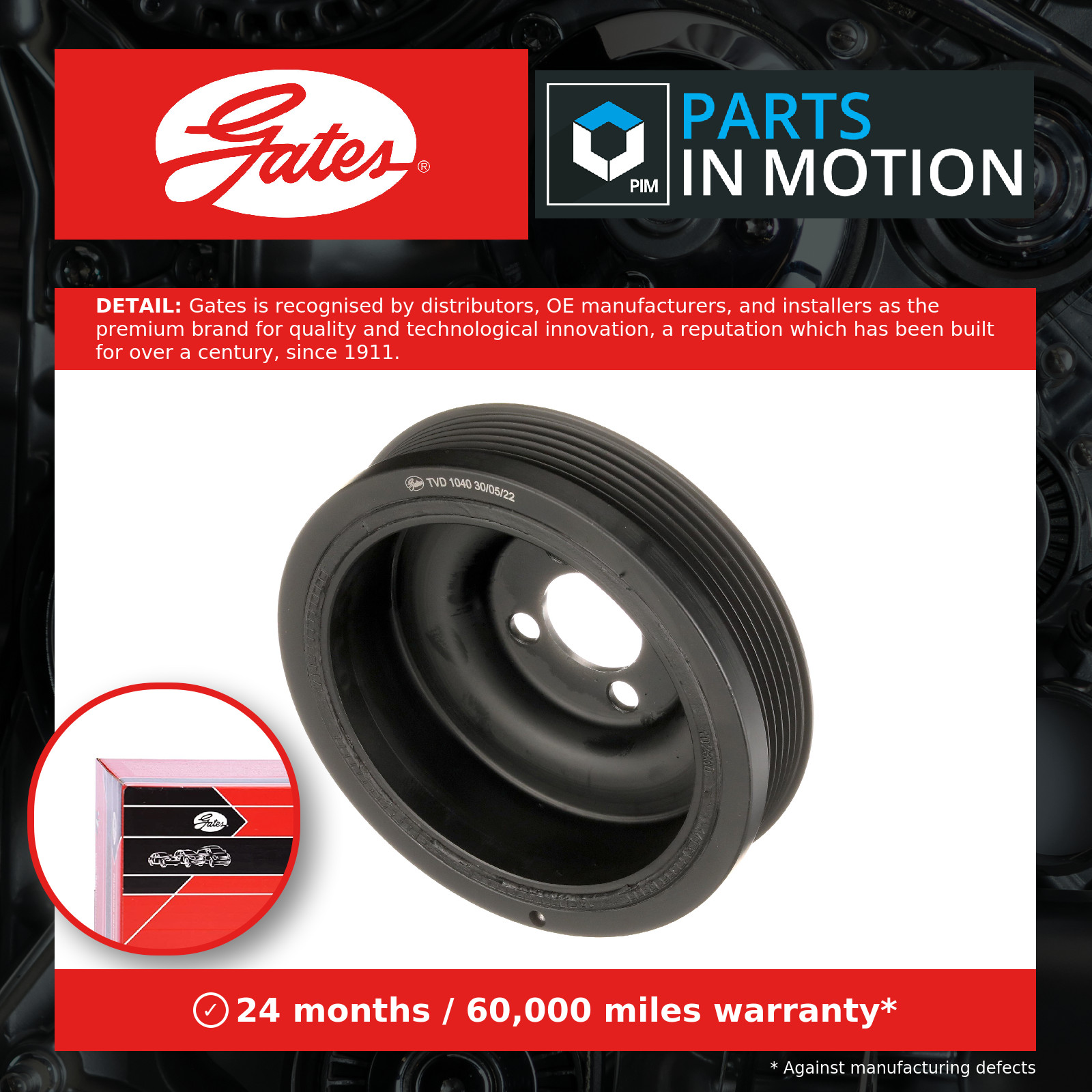 Crankshaft Pulley (TVD) fits SEAT LEON 1P1 1.6D 2.0D 05 to 12 Gates 038105243L - Image 18