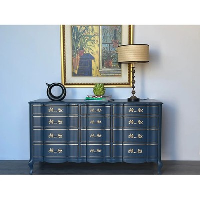 Late 20th Century French Provincial Blue Dresser of Twelve Drawers | eBay