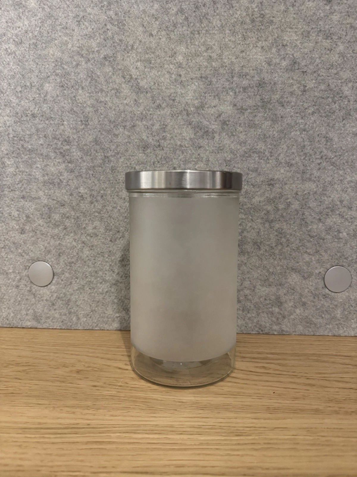 IKEA Droppar Frosted Glass Storage Jar Rare Size 8 X 5" Dia.