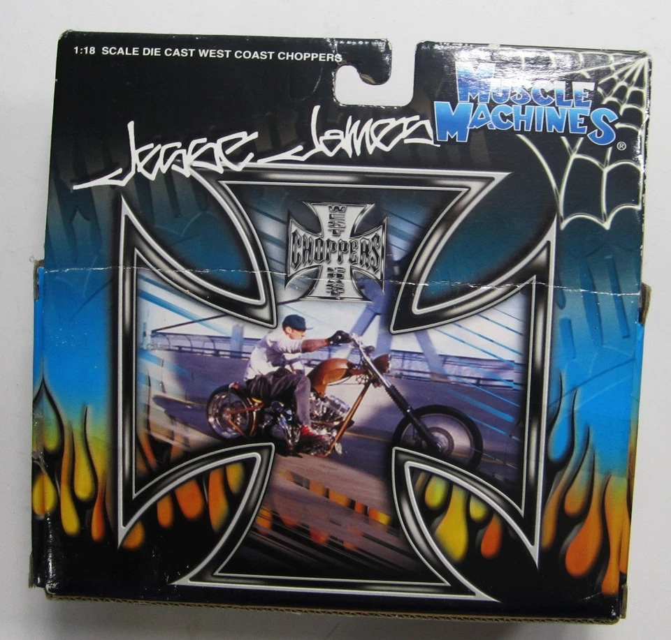 2003 Muscle Machines Jesse James CFL RIGID West Coast Choppers BLUE 1:18 NEW - Image 2 of 2