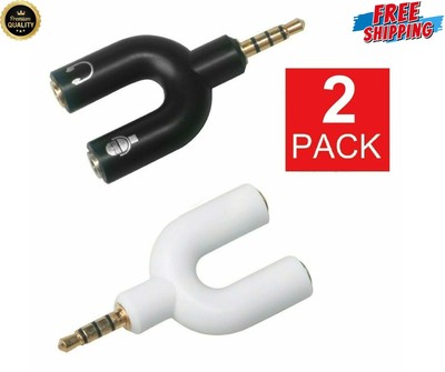 (2-Pack) 3.5mm Stereo Audio Male to 2 Female Headphone Splitter Cable Adapter