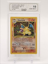 CHARIZARD 2000 POKEMON MEW BASE SET HOLO RARE GEM MINT 4/130 AS 10 Q4596