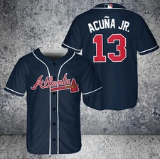 cute, Braves jersey, Acuna Jr 13 Baseball Jersey, hot gift for fan