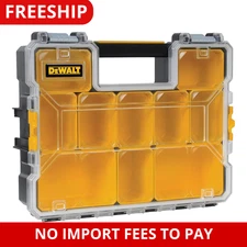 deep 10-compartment small parts hardware organizer box tool transparent lid