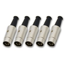 5 pin din Male Solder Connector Panel Mount midi Adapter for Digital Audio De...