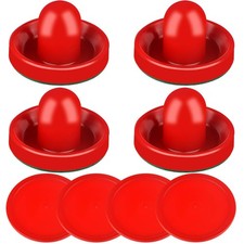 Air Hockey Pushers Red Pucks Paddles Goal Handles Replacement 4 Striker 4 Puck