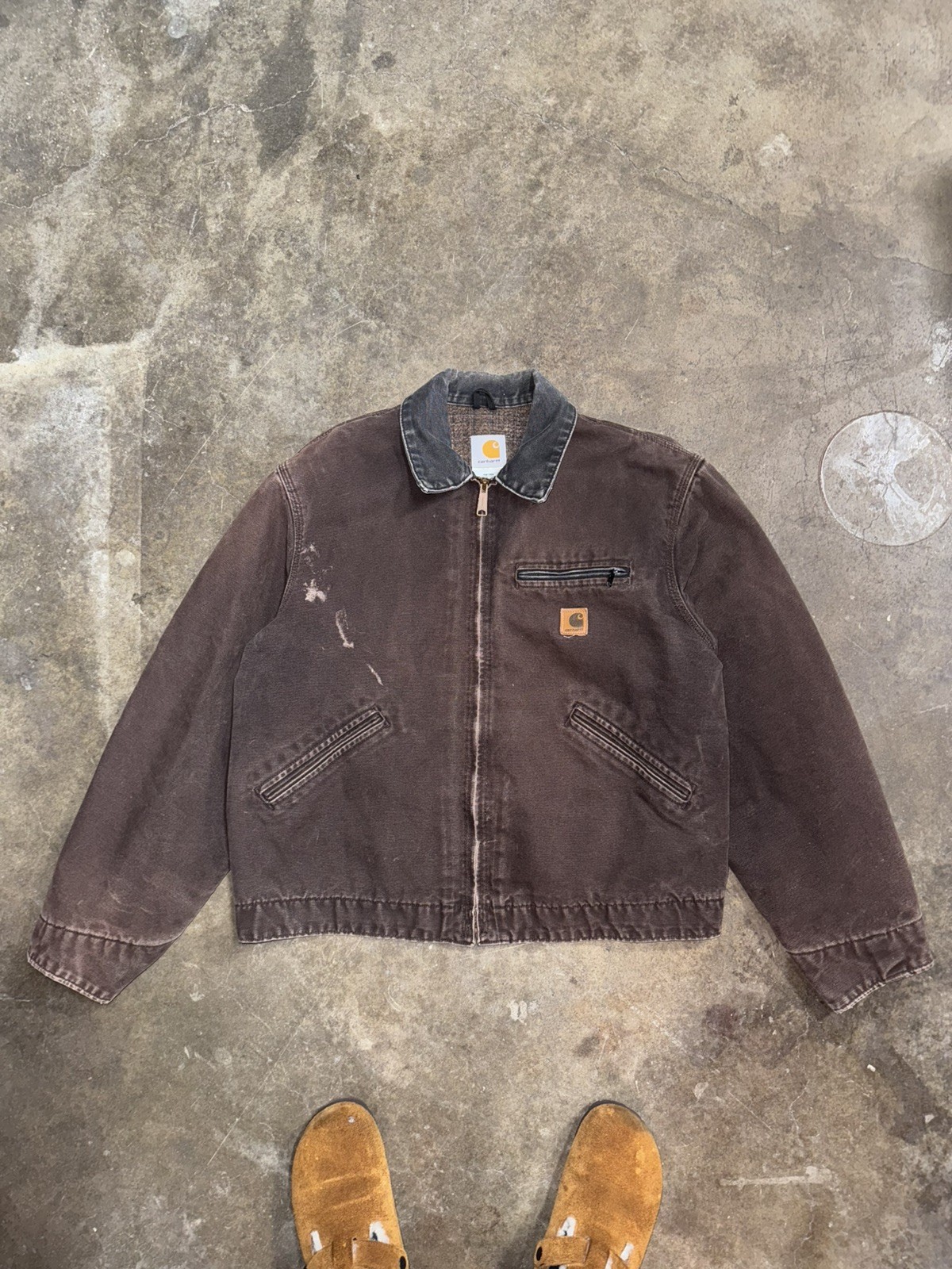 Vintage Carhartt Detroit Blanket Lined Men’s Jacket Large Dark Brown J97 DKB