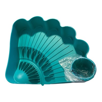 Tupperware Large Easy Dry Shell Shaped dish Drainer Rack TEAL COLOR NEW