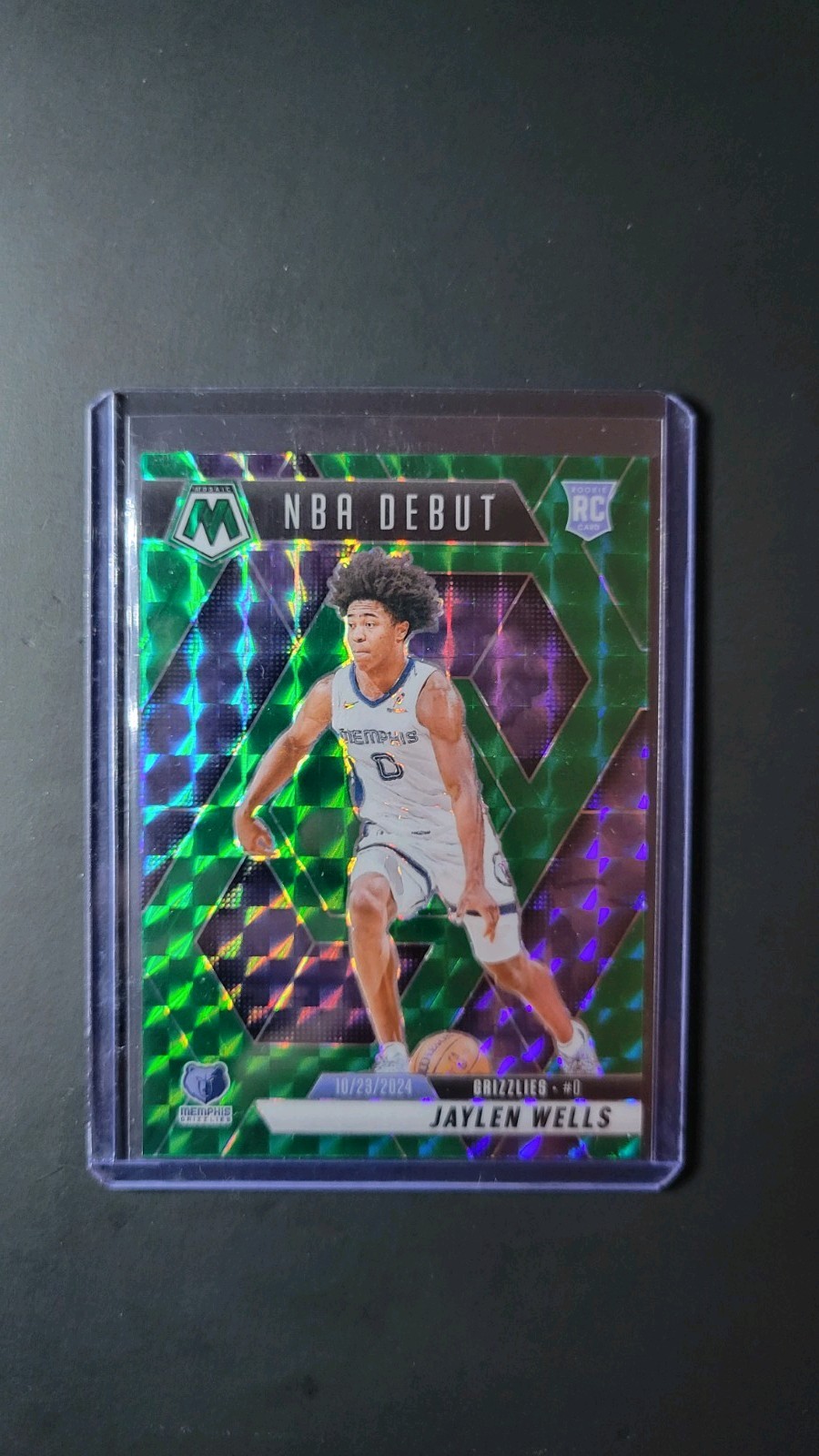 2024-25 Panini Mosaic Jaylen Wells NBA Debut Green Mosaic Prizm Rookie (RC) #260