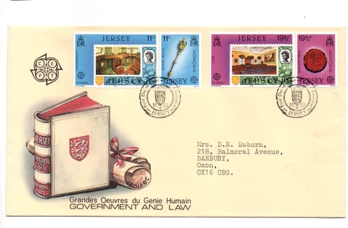 1983 JERSEY - EUROPA : GOVERNMENT & LAW FDC FROM COLLECTION N19