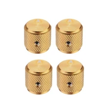4PCS Guitar Knobs Metal Volume Tone Control Dome Knobs 1/4" x 1/2" Gold