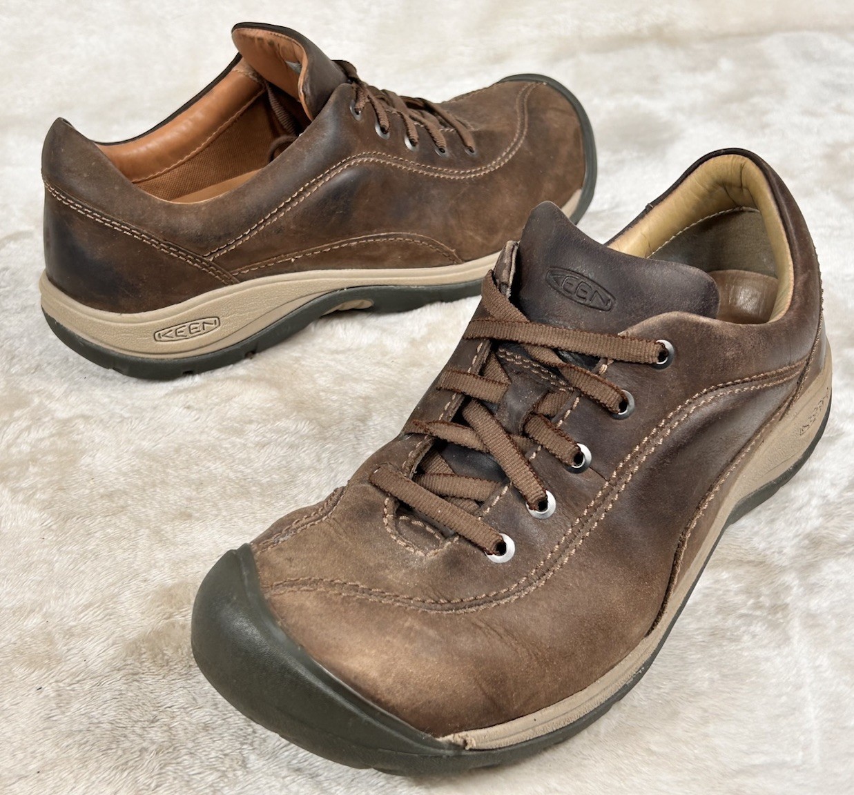 Scarpa Keen donna taglia 8 Presidio II sneaker pelle marrone stringata lavoro atletica