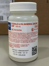 Normal Saline 100 mL Sealed Bottles RDI30296 Case Of 48