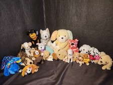 Lot Of 25 - Plush Dog Stuffed Puppies - Various Brands Colors Sizes Conditions