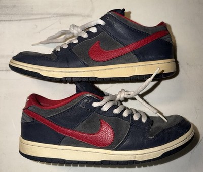 Nike SB Dunk Low Pro Dark Obsidian Gym Red USED Size 9.5 Men 11 WMN 304292-461