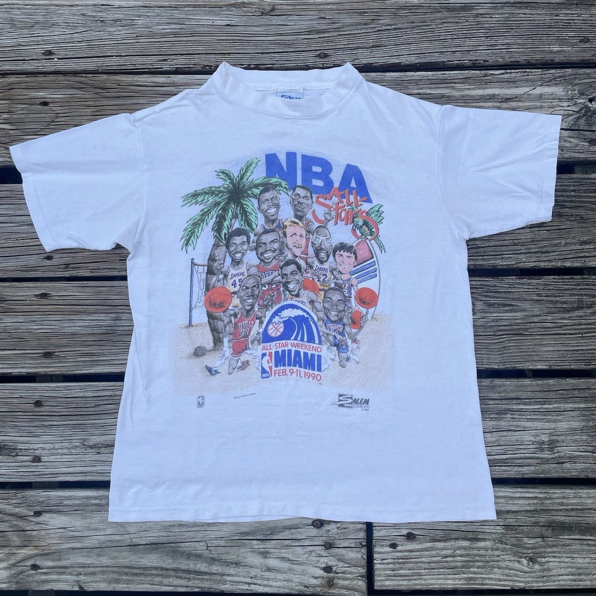 VTG NBA All Star Miami Weekend 1990 T-Shirt Size L Salem 