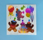 Vintage Sandylion Mother of Pearl Birthday Party Bears Sticker Mod
