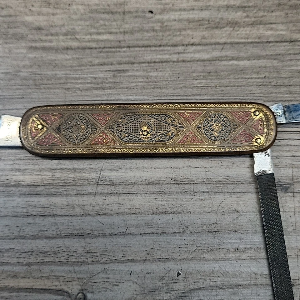Vtg Rostfrei Anton Wingen Folding Pocket Pen Knife Brass Ornate Solingen Germany - Image 3 of 4