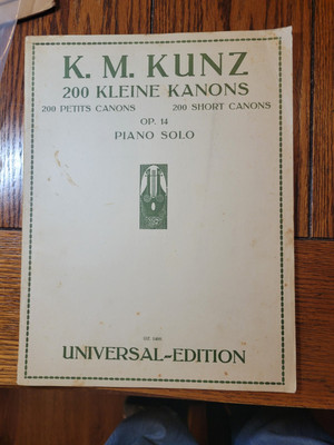 K. M. Kunz 200 Short Keine Canons Piano Solo Universal-Edition 1400