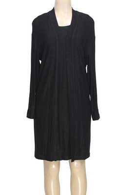 Vintage Veve Women's Dress 2PC Set Dress & Cardigan Stretch Acetate Black Size M
