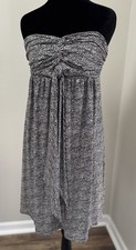Women's-EXPRESS Y2K Strapless Empire Waist Small Dress Metallic Gold Party