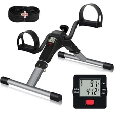 TABEKE Under Desk Bike Pedal Exerciser | Folding Portable Pedal Cycle with LC...