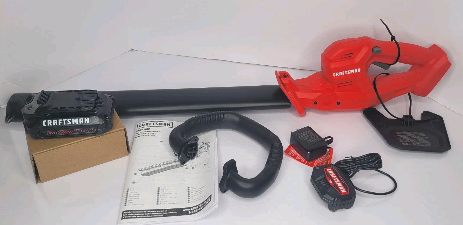 CRAFTSMAN V20 Cordless Hedge Trimmer, 20 Inch, Battery and C