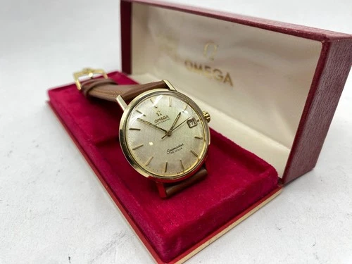 Vintage Omega Seamaster De Ville Automatic Mens Watch - Linen Dial - 1963 + Box