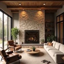 36-Inch Gas Direct Vent Fireplace w/Remote Control & Blower by Breckwell - BH...