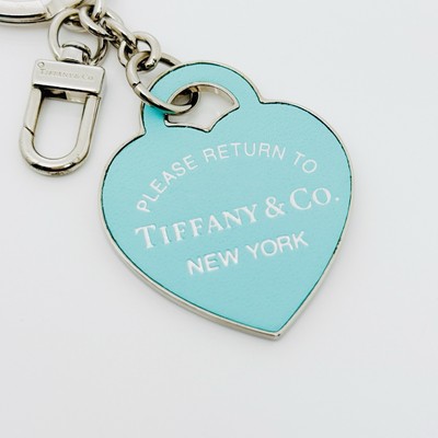 RARE Please Return to Tiffany & Co Blue Leather and Metal Key
