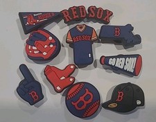 Boston Red Sox Baseball Team Charms For Crocs Shoe - 10 Pieces
