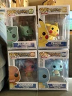 Funko Pop Starter Pokemon Set Charmander, Bulbasaur, Squirtle, Pikachu