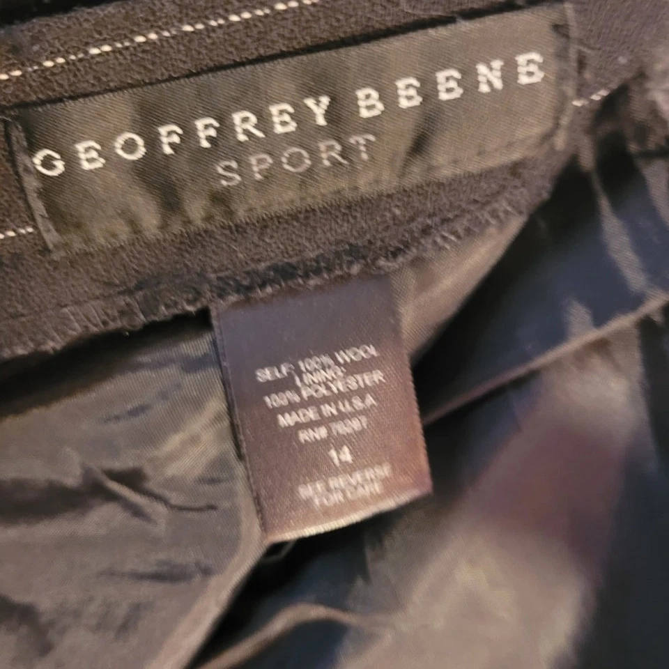 Geoffrey Beene Wool Pinstripe A Line Skirt Size 14 Black White Career Church - Image 4 of 4